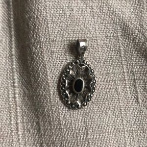 Ónix vintage silver native  pendant